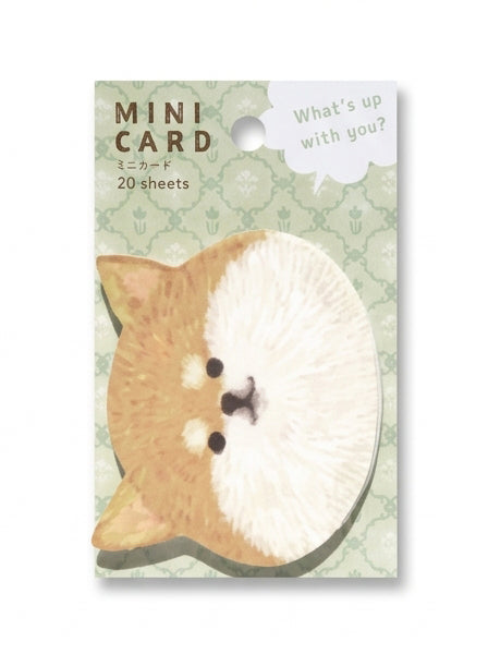 Cute Hokkori Dog INU and ISU die-cut mini stationery cards featuring adorable dog illustrations from JapanoMono.