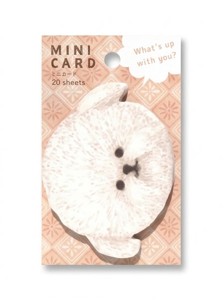 Die-cut mini cards featuring Inu and Isu dog designs from JapanoMono Hokkori Dog stationery collection.