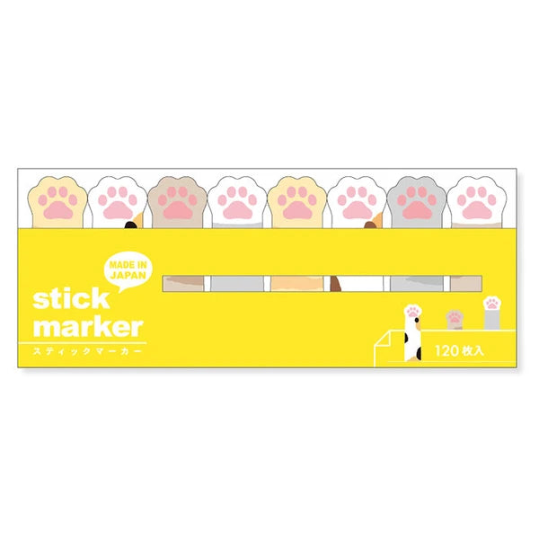 MIND WAVE Sticky Notes Stick Marker with a cute cat's paw design, perfect for marking pages and notes.