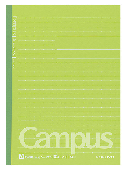 KOKUYO Campus Notebook Semi-B5 Dotted 7mm Rule (A Ruled) – 30 Sheets 5-Color Pack