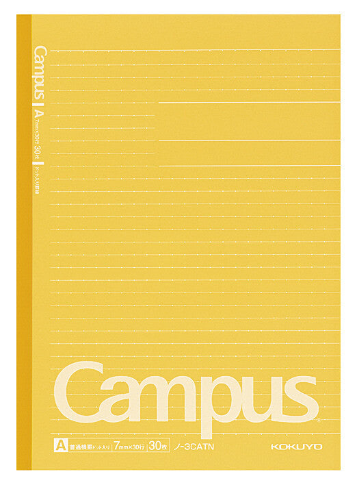 KOKUYO Campus Notebook Semi-B5 Dotted 7mm Rule (A Ruled) – 30 Sheets 5-Color Pack