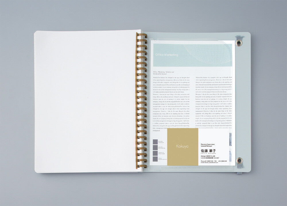 Zoomy BUNGU KOKUYO Sooofa soft ring grid notebook with pastel muted tones, 4mm square ruled pages, stationery journal.