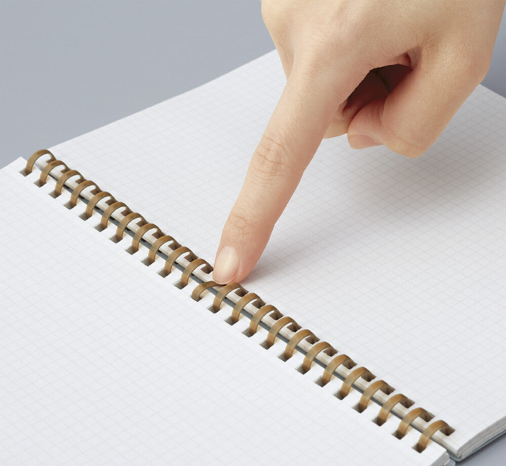 Zoomy BUNGU KOKUYO Sooofa Soft Ring Grid Notebook with pastel tones, 4mm square ruled pages, soft cover stationery journal.