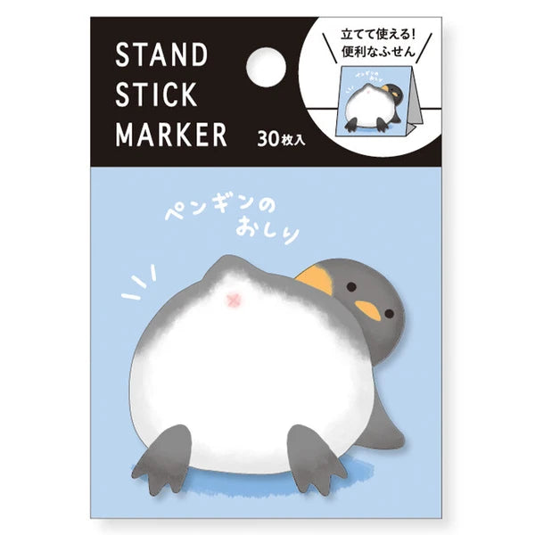 MIND WAVE Sticky Notes Stand Stick Marker featuring adorable penguin design, perfect for organizing notes and marking pages.