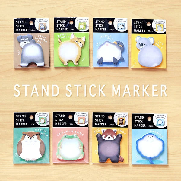 MIND WAVE Sticky Notes Stand Stick Marker featuring a cute penguin design, ideal for marking pages and organizing notes.