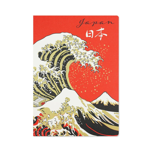 Frontia A5 notebook with Fuji and Wave cover design, featuring lined pages for note-taking and organization.