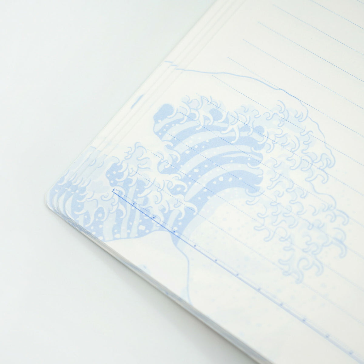 Frontia A5 notebook with cover featuring Fuji and wave design, ideal for writing and note-taking.