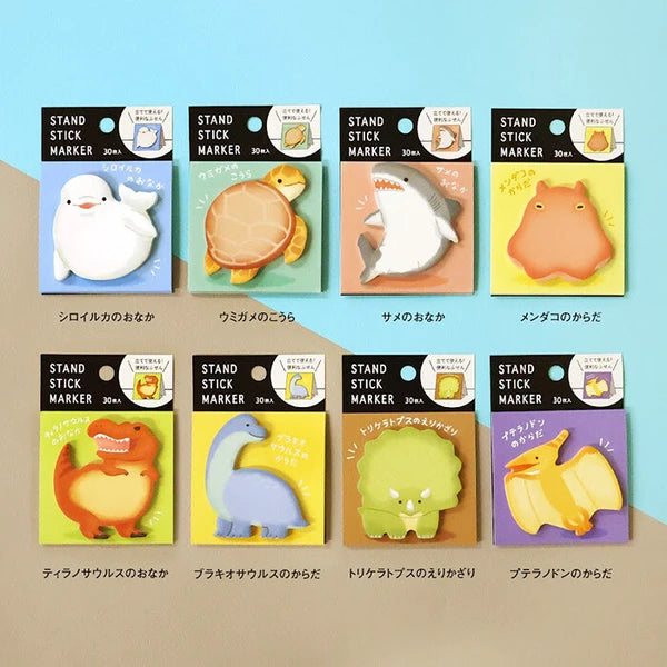 MIND WAVE sea turtle sticky notes stand with colorful sticky note markers for organizing and note-taking.