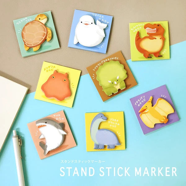 Sea turtle-shaped sticky notes stand by MIND WAVE, featuring colorful sticky note markers with a playful sea turtle design.