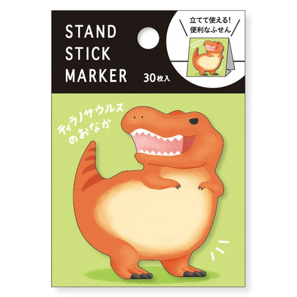 MIND WAVE Sticky Notes Stand Stick Marker in T-Rex Tyrannosaurus design, featuring colorful sticky note sheets on a standing holder.