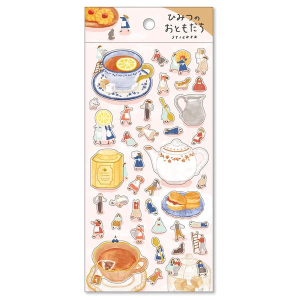 MIND WAVE Secret Friends Sticker pack featuring whimsical tea time designs for decorating notebooks and planners.
