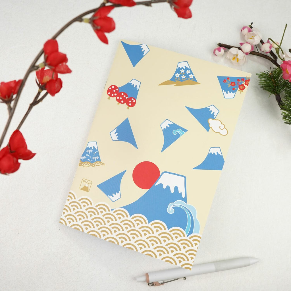 Frontia A5 Notebook featuring a Mount Fuji mountain landscape cover, ideal for writing and note-taking.