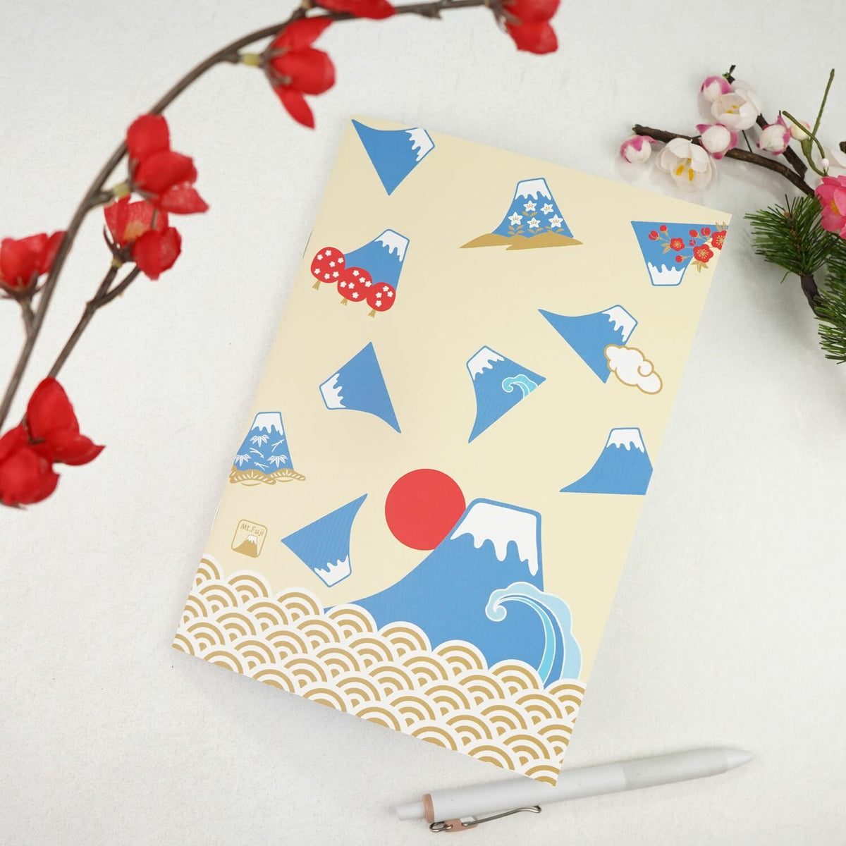 Frontia A5 Notebook featuring a Mount Fuji mountain landscape cover, ideal for writing and note-taking.
