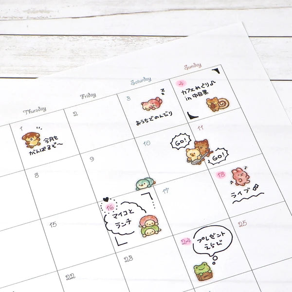 Colorful Fuca Fuca stickers from MIND WAVE featuring playful character designs on a white background.