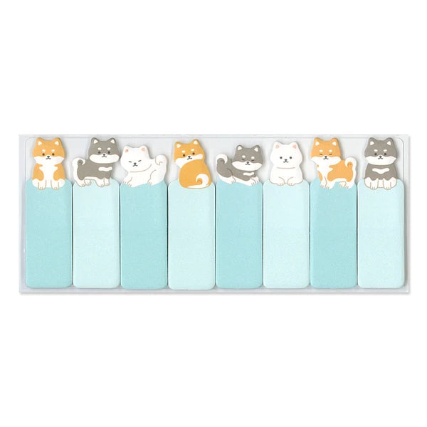 Shiba Inu dog-shaped sticky notes stick marker by MIND WAVE featuring a cute Shiba Inu figure on colorful paper notes.