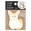 MIND WAVE sticky notes stand with stick markers featuring a cute fennec fox design, perfect for note-taking and organization.