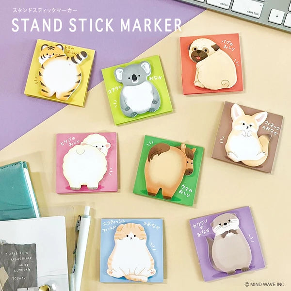 MIND WAVE Sticky Notes Stand Stick Marker Otter with colorful sticky notes and a cute otter design for organization and note-taking