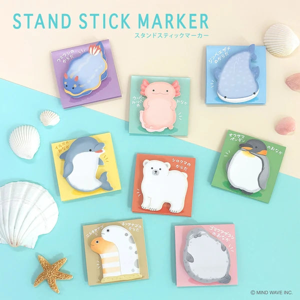 Colorful Sticky Notes Stand Stick Marker Garden Eel by MIND WAVE, arranged in a creative display for organizing and note-taking.