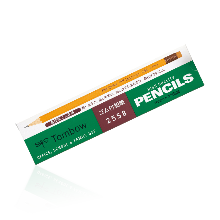 Set of 12 Tombow rubber-tipped wooden HB pencils by JapanoMono, featuring a high-quality design and natural wood finish.