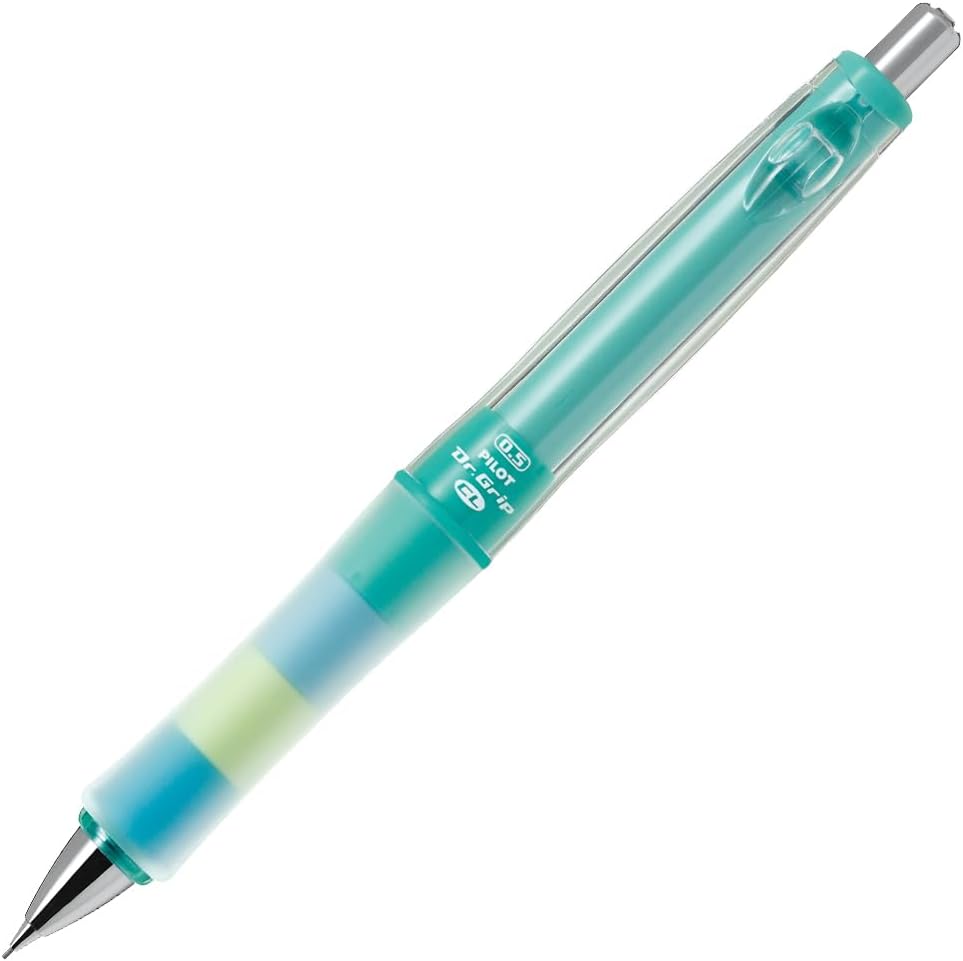 Pilot Dr. Grip CL PlayBorder mechanical pencil in aqua with 0.5mm lead, designed for comfortable writing and stationery use.