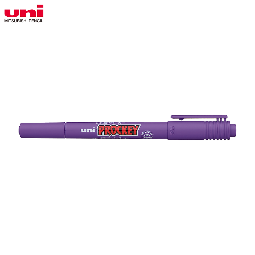 UNI Prockey Waterproof Twin Head Art Fine Permanent Marker PM-120T with dual tips, ideal for detailed art and writing on various surfaces.
