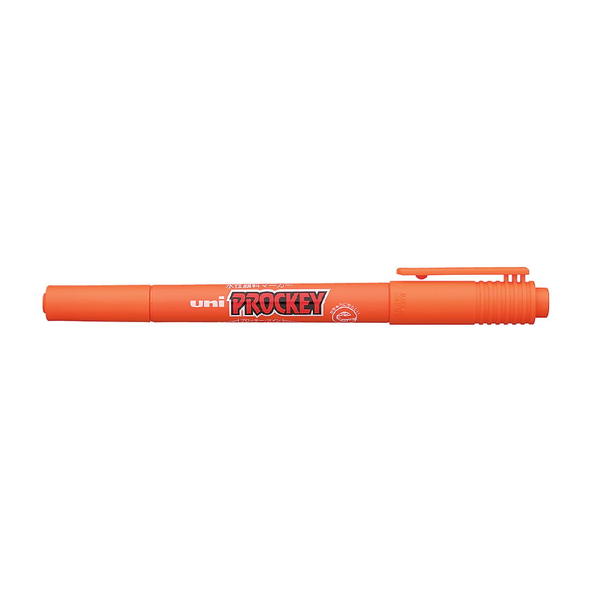 UNI Prockey Waterproof Twin Head Art Fine Permanent Marker PM-120T with black ink, featuring dual tips for versatile writing and drawing.