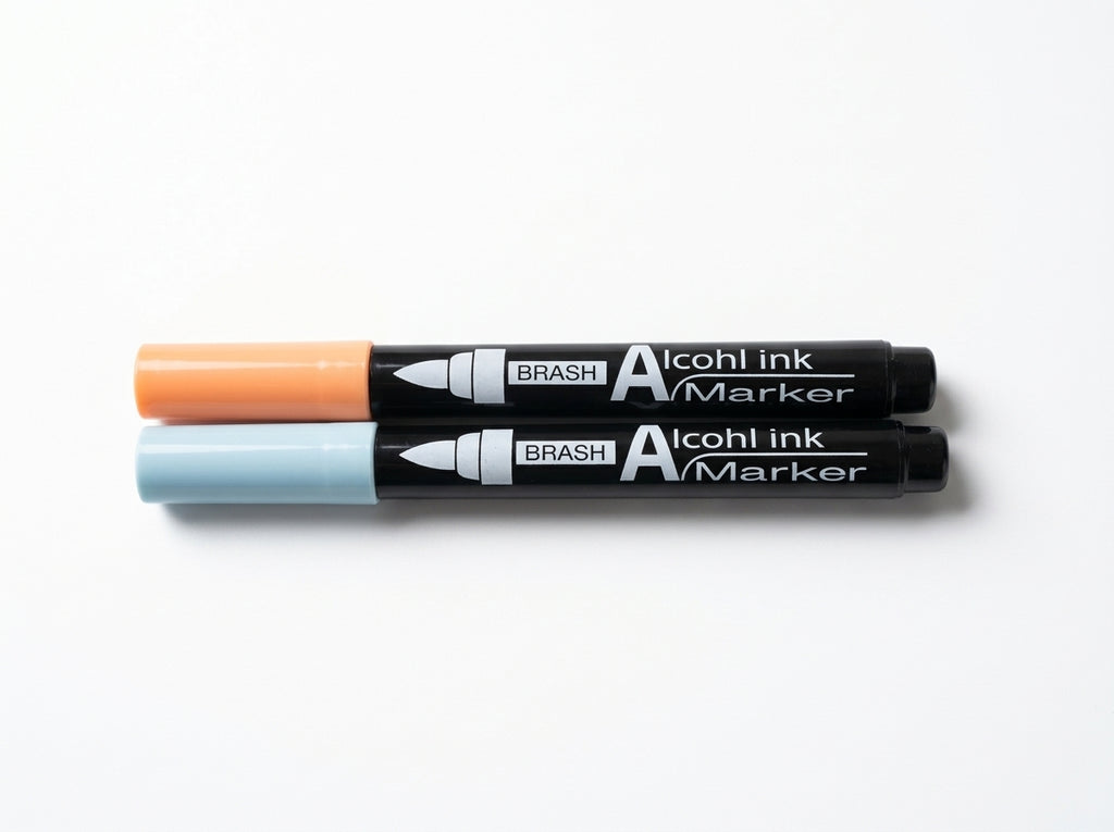 JapanoMono alcohol ink marker 2-pack featuring bold blue and vibrant pink stationery markers on white background.