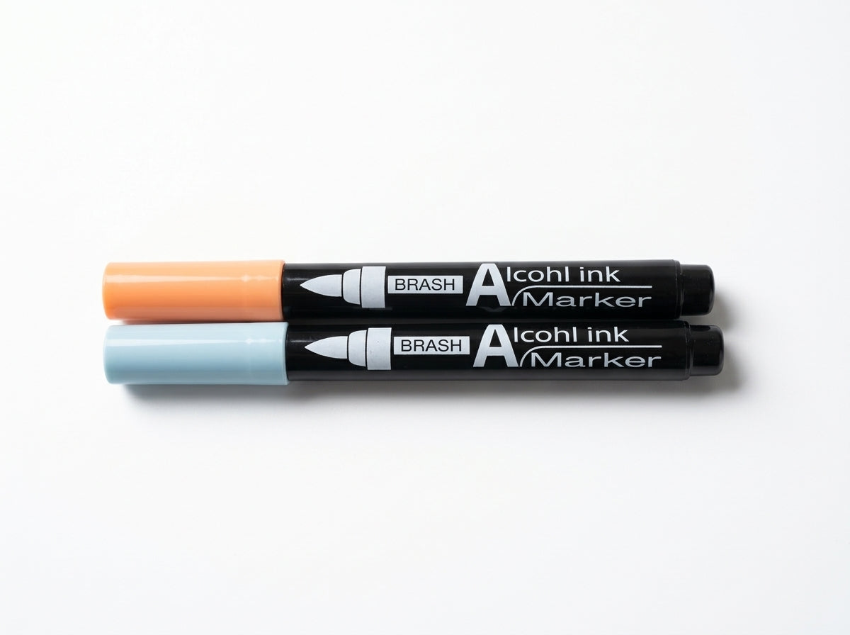 JapanoMono alcohol ink marker 2-pack featuring bold blue and vibrant pink stationery markers on white background.