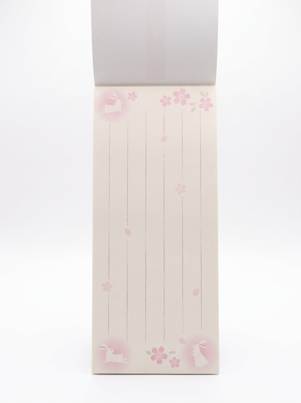 Kyowa One-Stroke Letter Pad with cherry blossoms and rabbits, JapanoMono stationery featuring colorful floral and animal illustrations.