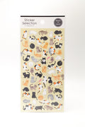 Set of playful cat stickers featuring calico and tabby cats by JapanoMono, perfect for decorating notebooks and personal items.