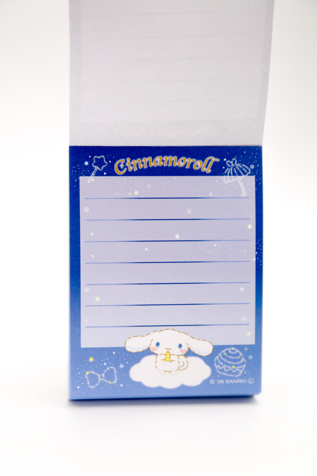 Sanrio Cinnamoroll Starry Night mini memo pad by JapanoMono, featuring adorable Cinnamoroll character with starry night design.