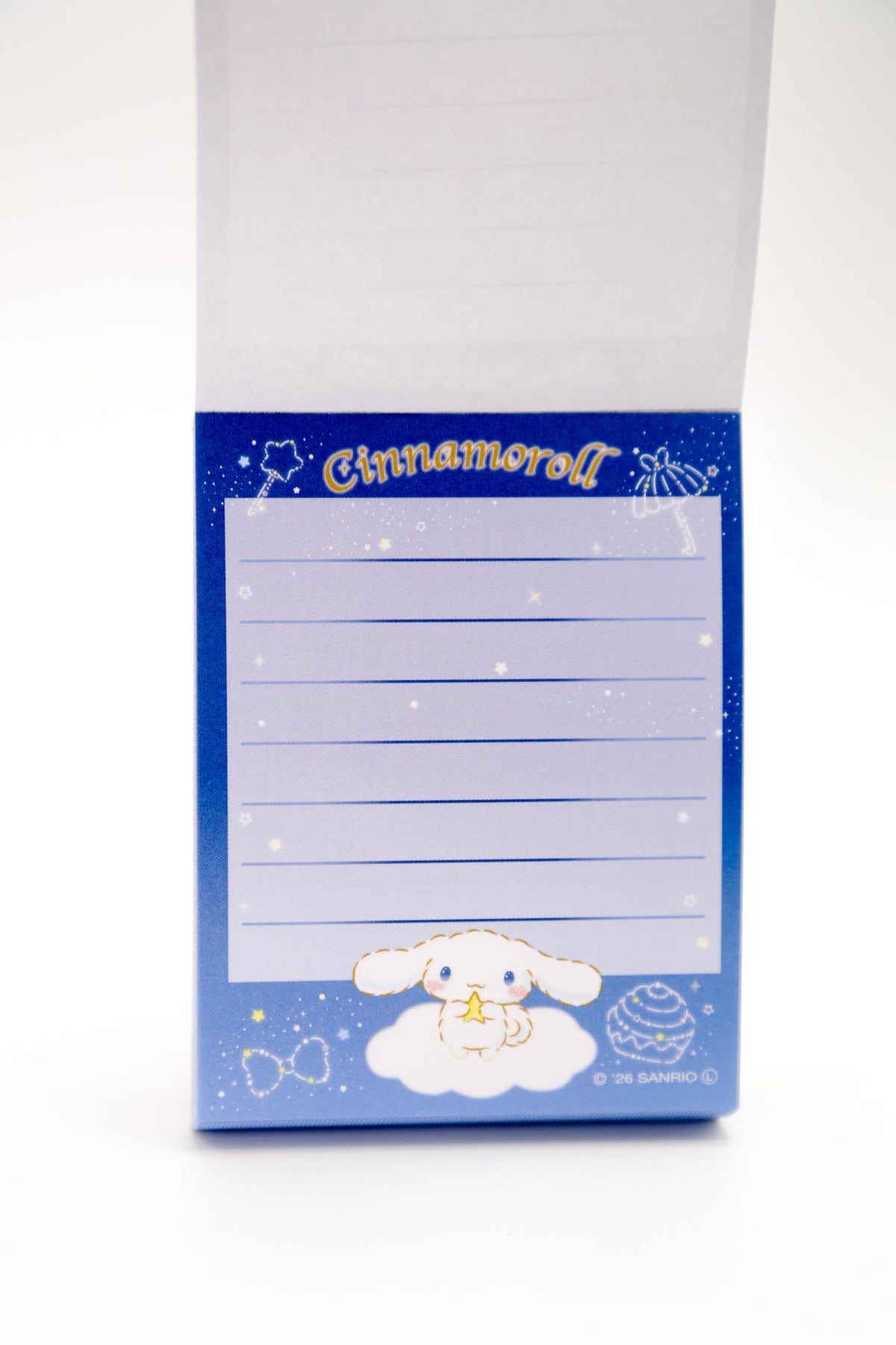 Sanrio Cinnamoroll Starry Night mini memo pad by JapanoMono, featuring adorable Cinnamoroll character with starry night design.