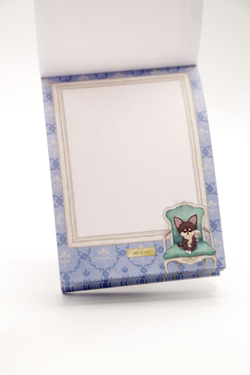 Cute Hokkori Dog Inu and Isu mini memo pad by JapanoMono, featuring adorable dog illustrations on compact stationery.