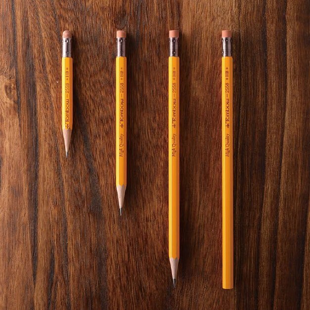 Box of 12 JapanoMono Tombow HB rubber-tipped wooden pencils, high-quality writing and drawing tools with durable construction.
