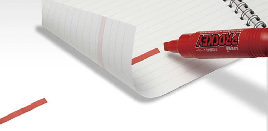 Uni Prockey Waterproof Twin Head Art Fine Permanent Marker PM-120T with black ink, featuring dual nibs for precise drawing and writing.