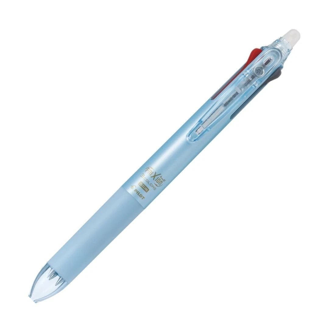 Pilot FRIXION BALL 3 Slim 0.38mm erasable pens in three colors with slim design, perfect for versatile stationery use.